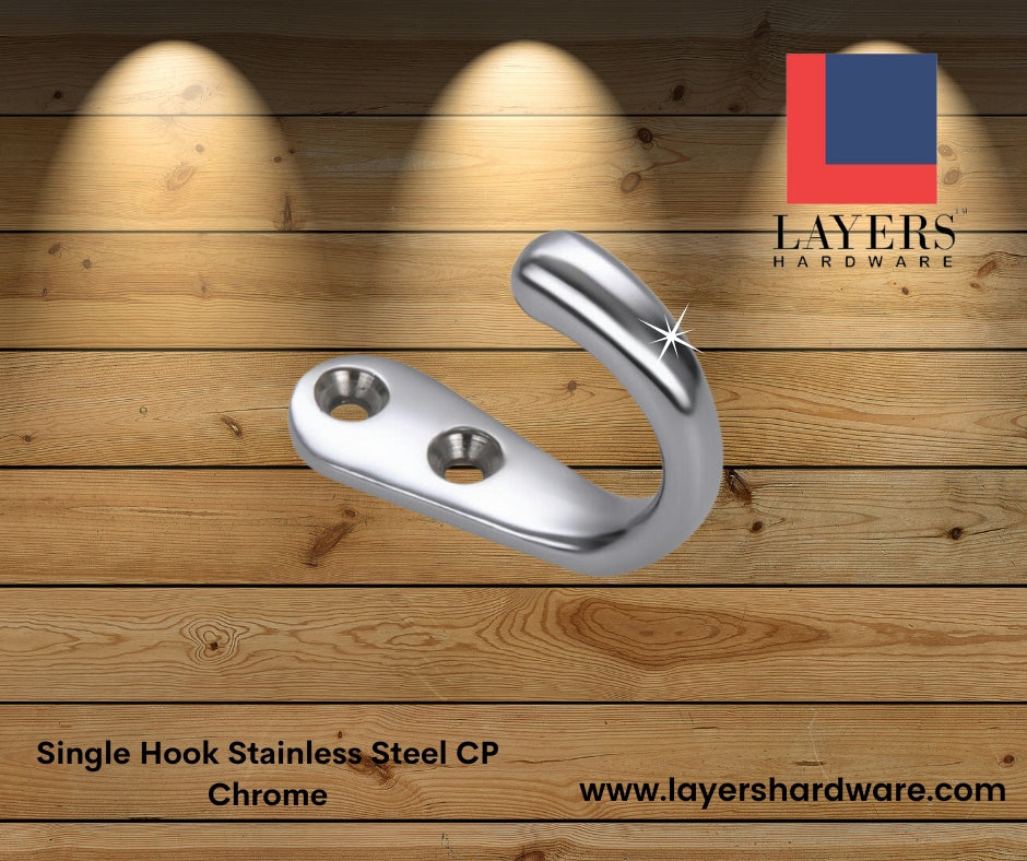 Layers Hardware™ Single Hook Stainless Steel CP Chrome