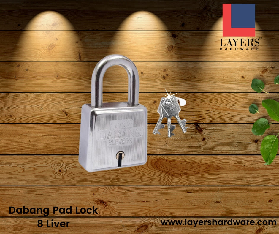 Layers Hardware™ Dabang Pad Lock 8 Liver MS(Iron) CP Chrome