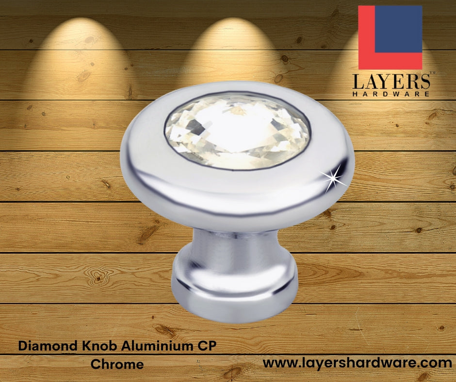Layers Hardware™ Diamond Knob Aluminium CP Chrome