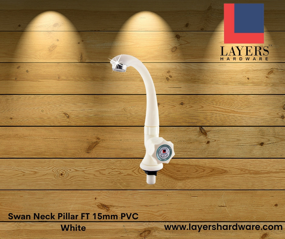Layers Hardware™ Swan Neck Pillar FT 15mm PVC White
