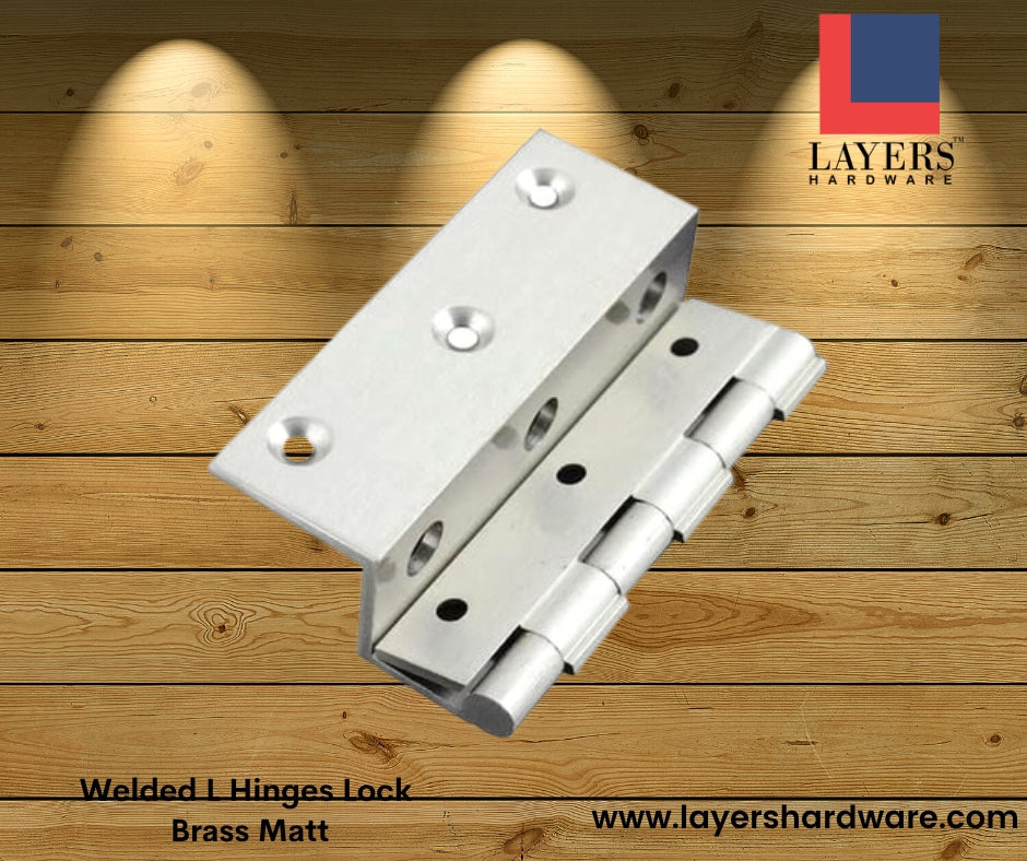 Layers Hardware™ Welded L Hinges Lock Brass Matt