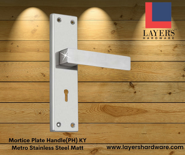 Layers Hardware™ Mortice Plate Handle(PH) KY Metro Stainless Steel Matt