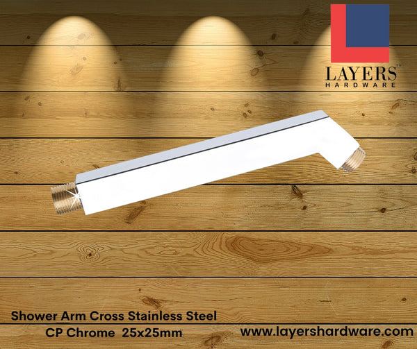 Layers Hardware™ Shower Arm Cross Stainless Steel CP Chrome 25x25mm