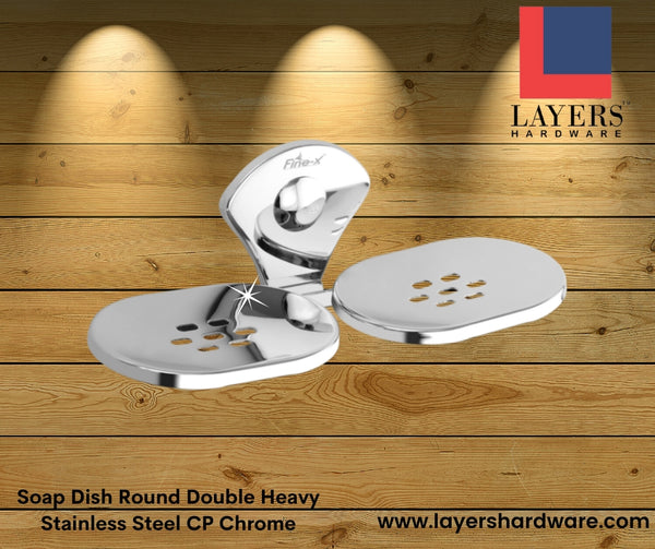 Layers Hardware™ Soap Dish Round Double Heavy Stainless Steel CP Chrome