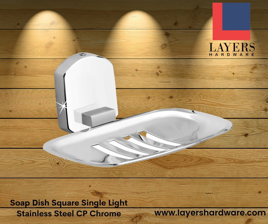 Layers Hardware™ Soap Dish Square Single Light Stainless Steel CP Chrome