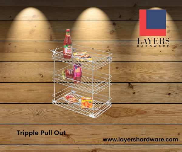 Layers Hardware® Tripple Pull Out Stainless Steel