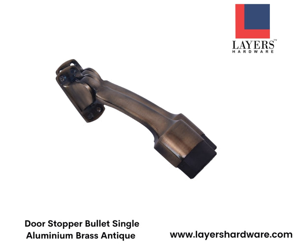 Layers Hardware™ Door Stopper Bullet Single Aluminium Brass Antique
