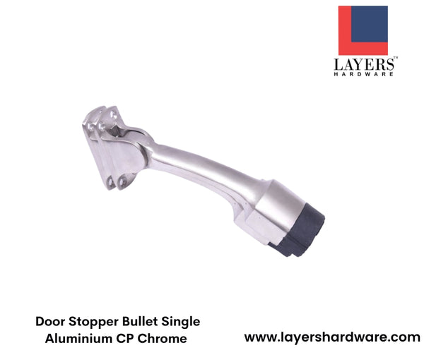 Layers Hardware™ Door Stopper Bullet Single Aluminium CP Chrome