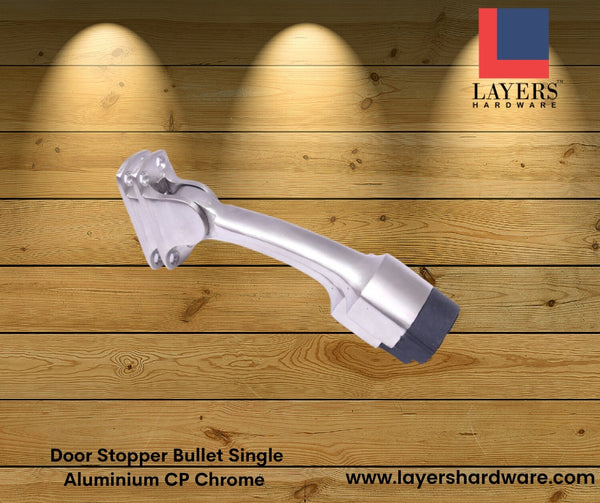 Layers Hardware™ Door Stopper Bullet Single Aluminium CP Chrome