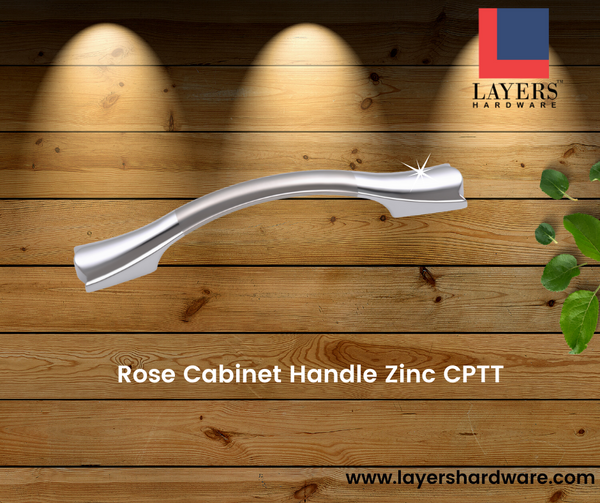 Layers Hardware™ Rose Cabinet Handle Zinc CPTT (Back Screw)