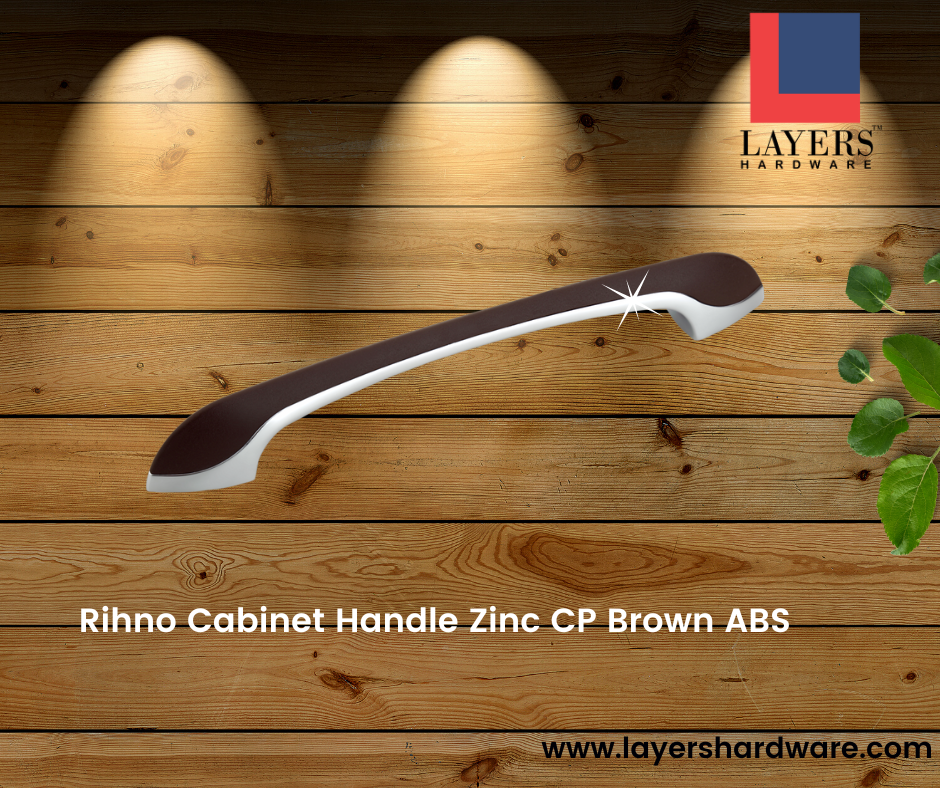 Layers Hardware™ Rihno Cabinet Handle Zinc CP Brown ABS (Back Screw)