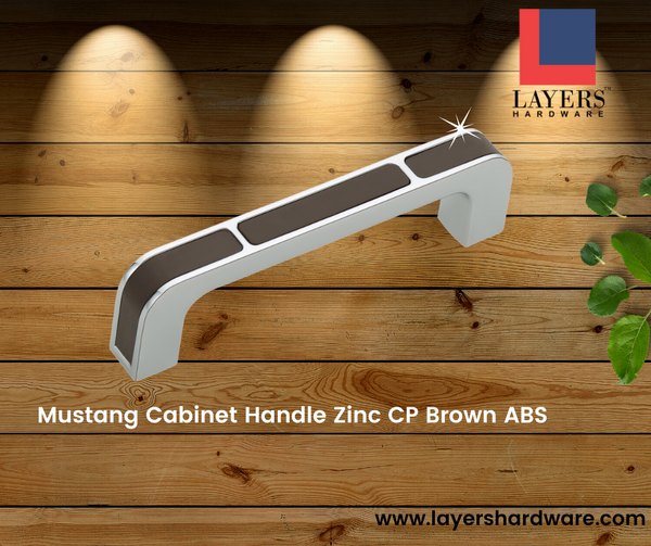 Layers Hardware™ Mustang Cabinet Handle Zinc CP Brown ABS (Back Screw)