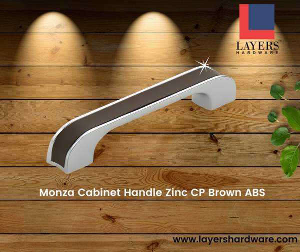 Layers Hardware™ Monza Cabinet Handle Zinc CP Brown ABS (Back Screw)
