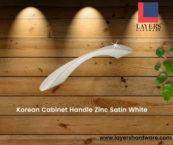 Layers Hardware™ Korean Cabinet Handle Zinc Satin White (Back Screw)