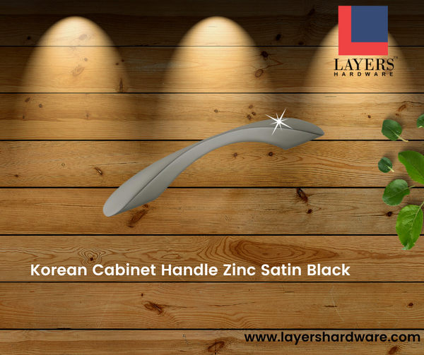 Layers Hardware™ Korean Cabinet Handle Zinc Satin Black (Back Screw)