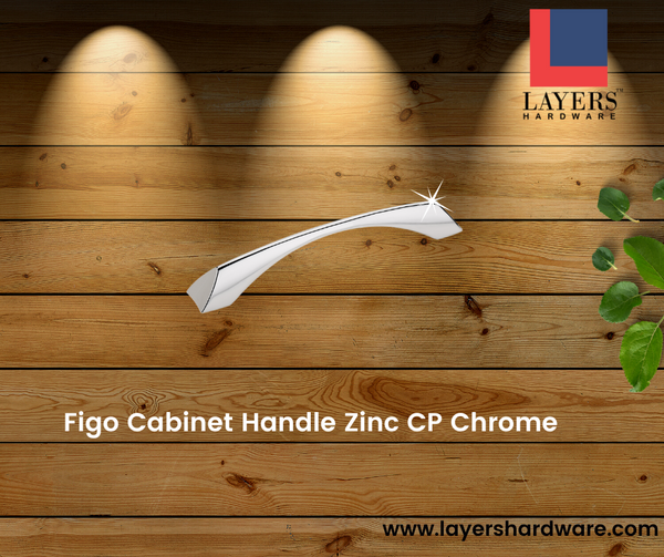 Layers Hardware™ Figo Cabinet Handle Zinc CP Chrome (Back Screw)