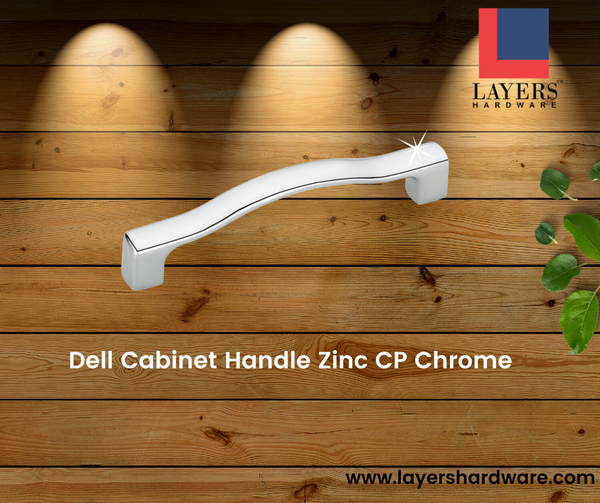 Layers Hardware™ Dell Cabinet Handle Zinc CP Chrome (Back Screw)