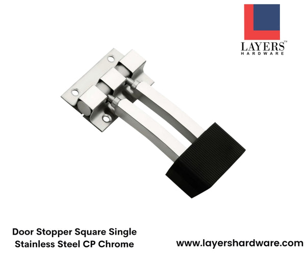 Layers Hardware™ Door Stopper Square Double Stainless Steel CP Chrome