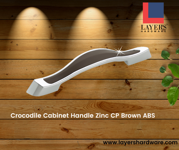 Layers Hardware™ Crocodile Cabinet Handle Zinc CP Brown ABS (Back Screw)
