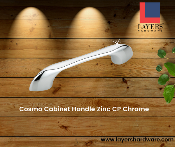 Layers Hardware™ Cosmo Cabinet Handle Zinc CP Chrome (Back Screw)