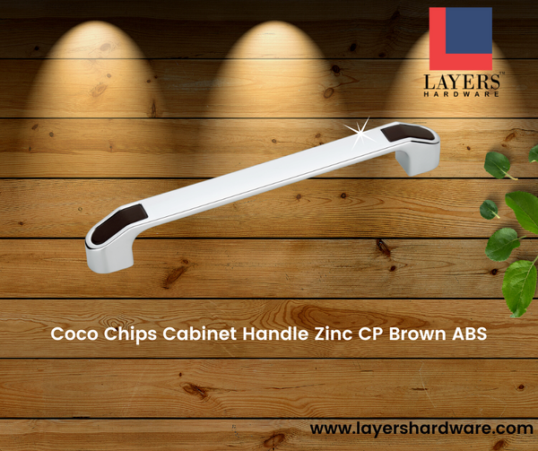 Layers Hardware™ Coco Chips Cabinet Handle Zinc CP Brown ABS (Back Screw)