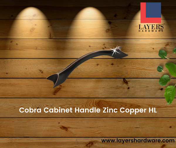 Layers Hardware™ Cobra Cabinet Handle Zinc Copper HL (Back Screw)