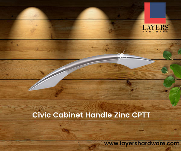 Layers Hardware™ Civic Cabinet Handle Zinc CPTT (Back Screw)