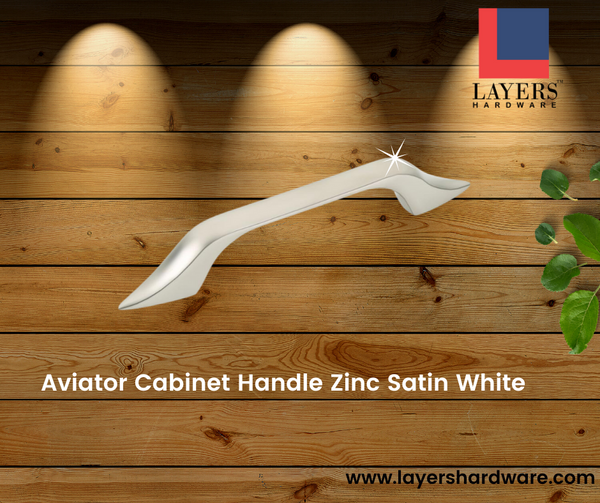 Layers Hardware™ Aviator Cabinet Handle Zinc Satin White (Back Screw)