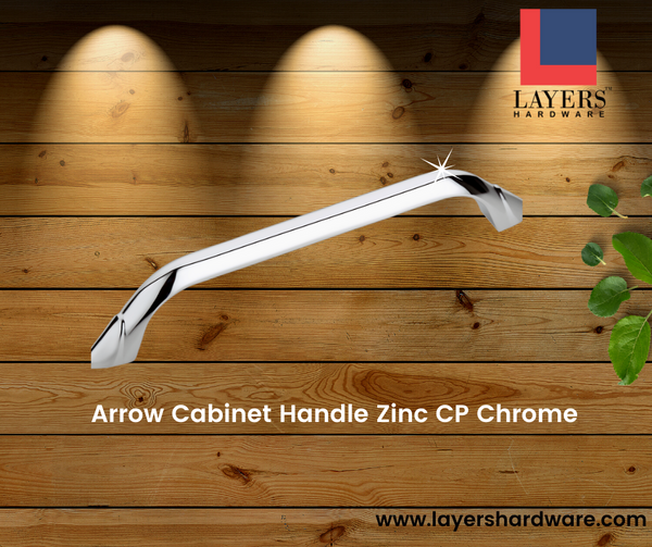 Layers Hardware™ Arrow Cabinet Handle Zinc CP Chrome (Back Screw)