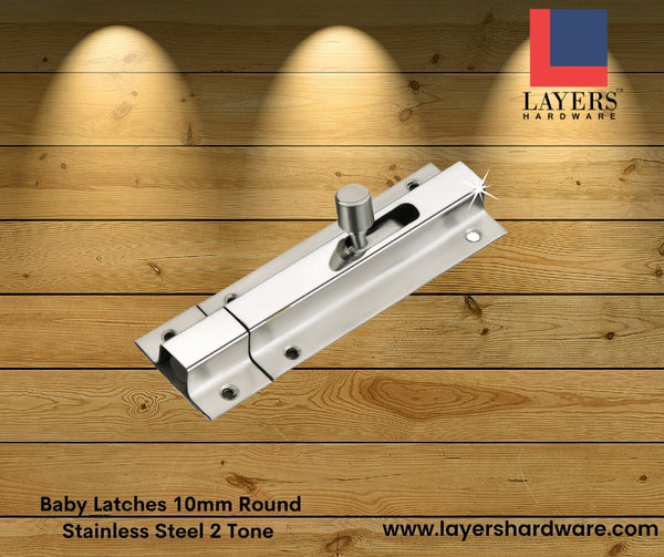 Layers Hardware™ Baby Latches 10mm Round Stainless Steel 2 Tone
