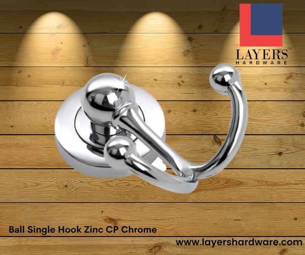 Layers Hardware™ Ball Single Hook Zinc CP Chrome
