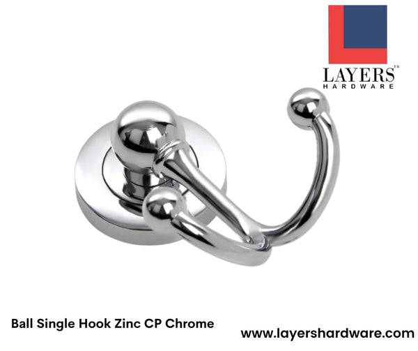 Layers Hardware™ Ball Single Hook Zinc CP Chrome