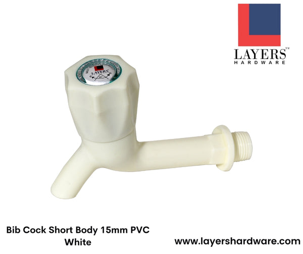Layers Hardware™ Bib Cock Long Body 15mm PVC White