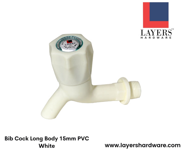 Layers Hardware™ Bib Cock Short Body 15mm PVC White