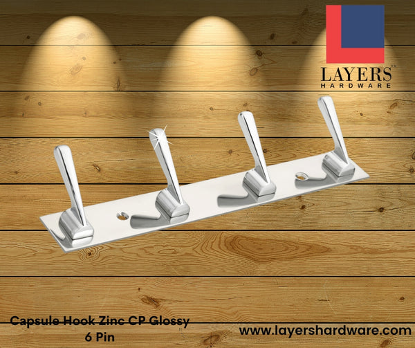 Layers Hardware™ Capsule Hook Zinc CP Glossy 6 Pin
