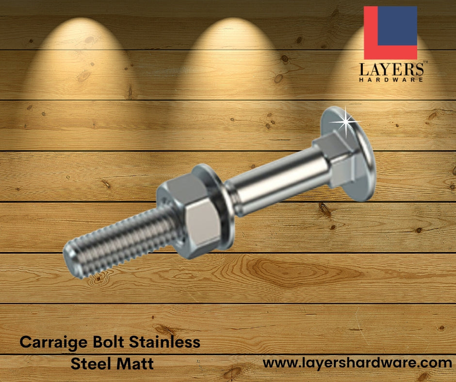 Layers Hardware™ Carriage Bolt 6mm Stainless Steel Matt