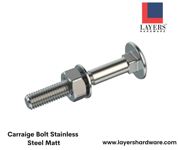 Layers Hardware™ Carriage Bolt 6mm Stainless Steel Matt