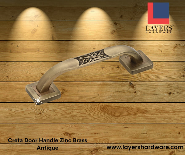 Layers Hardware™ Fancy Door Handle Creta Zinc Brass Antique 160mm