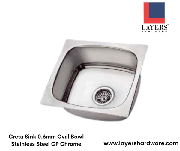 Layers Hardware™ Creta Sink Stainless Steel 0.6mm Ovel Bowl