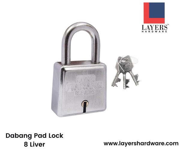 Layers Hardware™ Dabang Pad Lock 8 Liver MS(Iron) CP Chrome