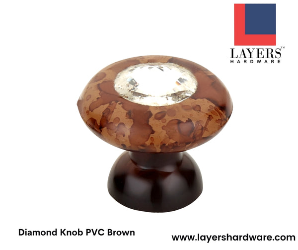 Layers Hardware™ Diamond Knob PVC Brown