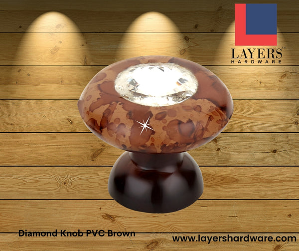 Layers Hardware™ Diamond Knob PVC Brown