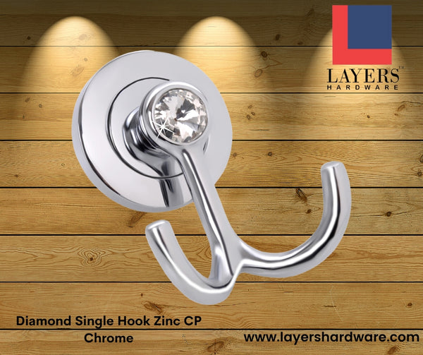 Layers Hardware™ Diamond Single Hook Zinc CP Chrome
