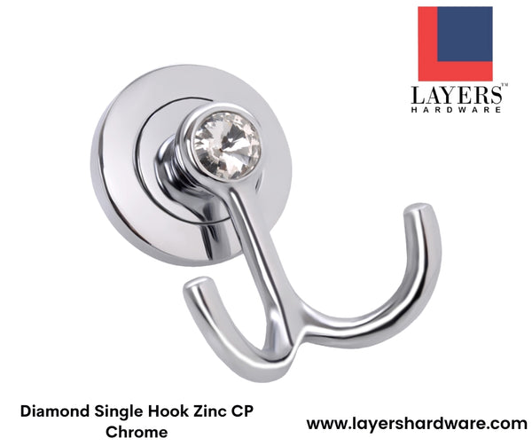 Layers Hardware™ Diamond Single Hook Zinc CP Chrome