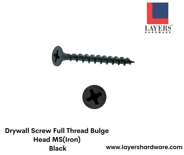 Layers Hardware™ Drywall Screw Full Thread Bulge Head MS(Iron) Black