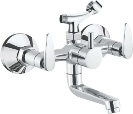 Layers Hardware™ Empire Wall Mixer Crunch Brass CP Chrome QT 15mm