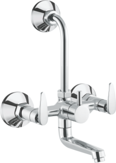 Layers Hardware™ Empire Wall Mixer L Bend 2 in 1 Brass CP Chrome QT 15mm