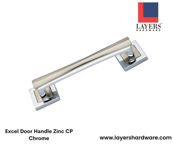 Layers Hardware™ Excel Door Handle Zinc CP Chrome 160mm