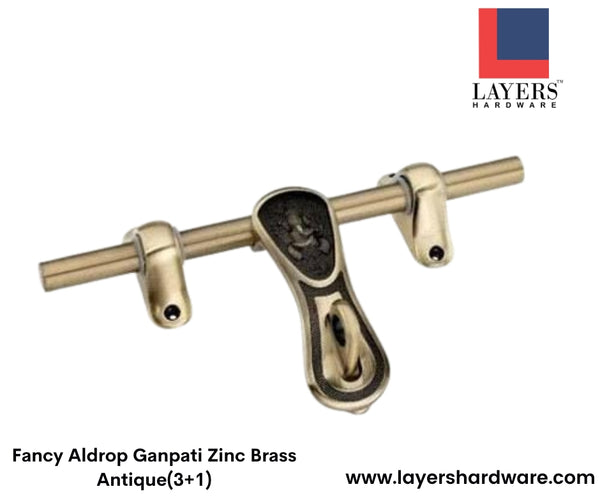 Layers Hardware™ Fancy Aldrop Ganpati Zinc Brass Antique(3+1)