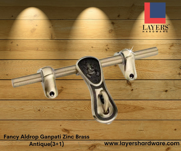 Layers Hardware™ Fancy Aldrop Ganpati Zinc Brass Antique(3+1)